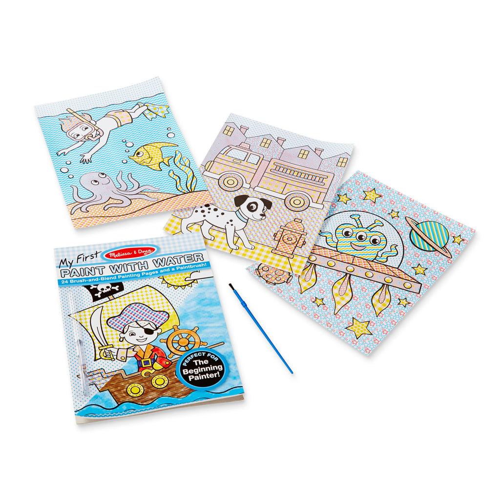 Educational My First Paint With Water Kids Art Pad With Paintbrush - Pirates Space Construction and More