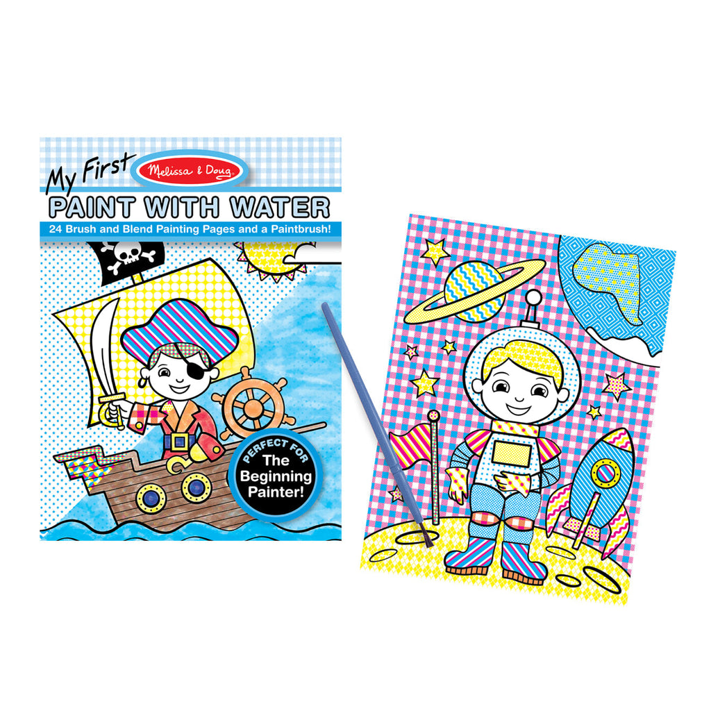 Educational My First Paint With Water Kids Art Pad With Paintbrush - Pirates Space Construction and More
