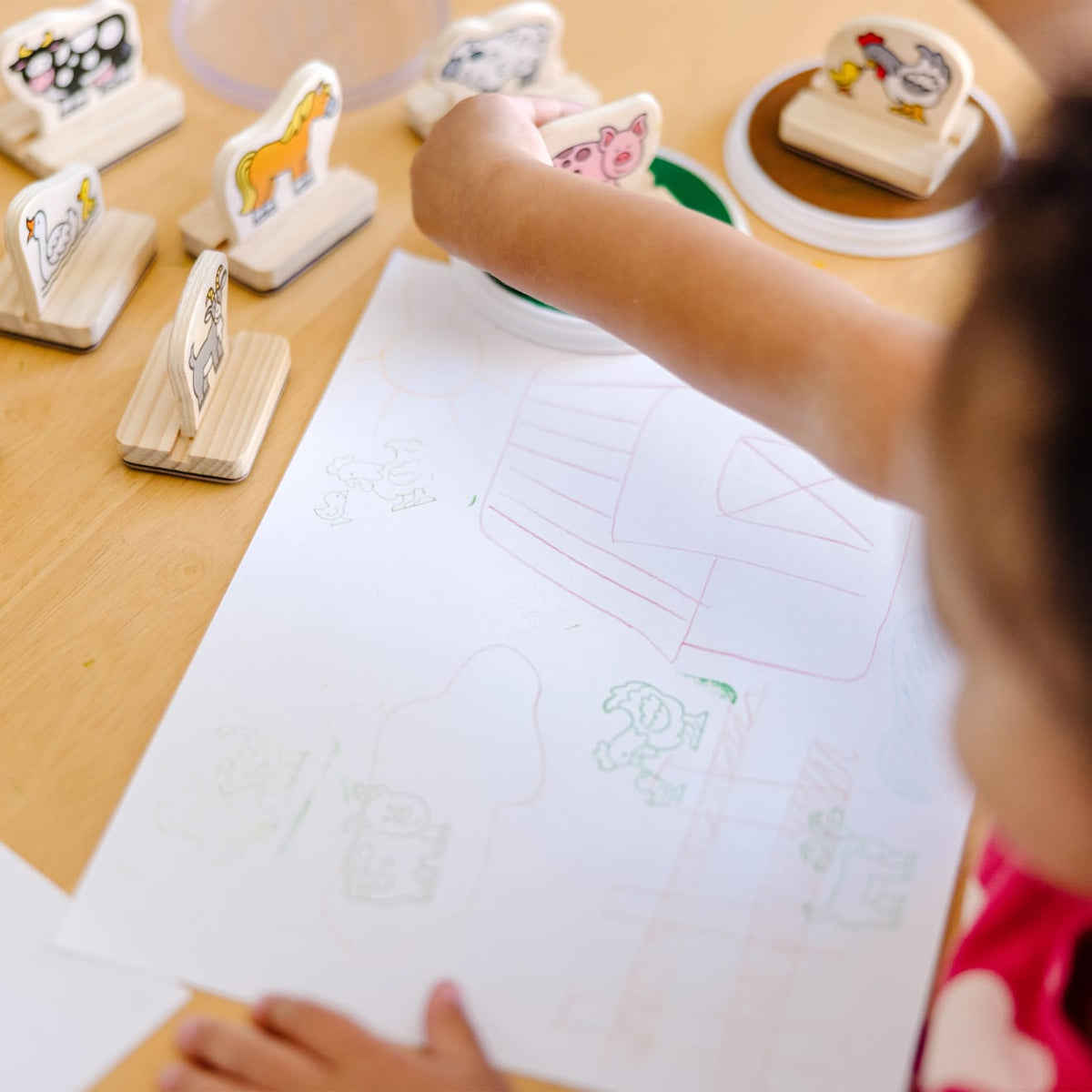 Educational My First Wooden Stamp Set - Farm Animals