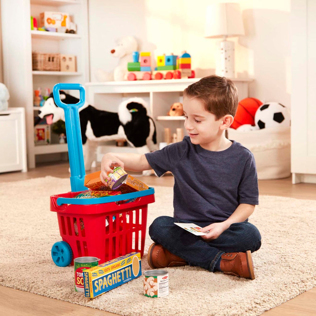 Educational Fill & Roll Grocery Basket Play Set