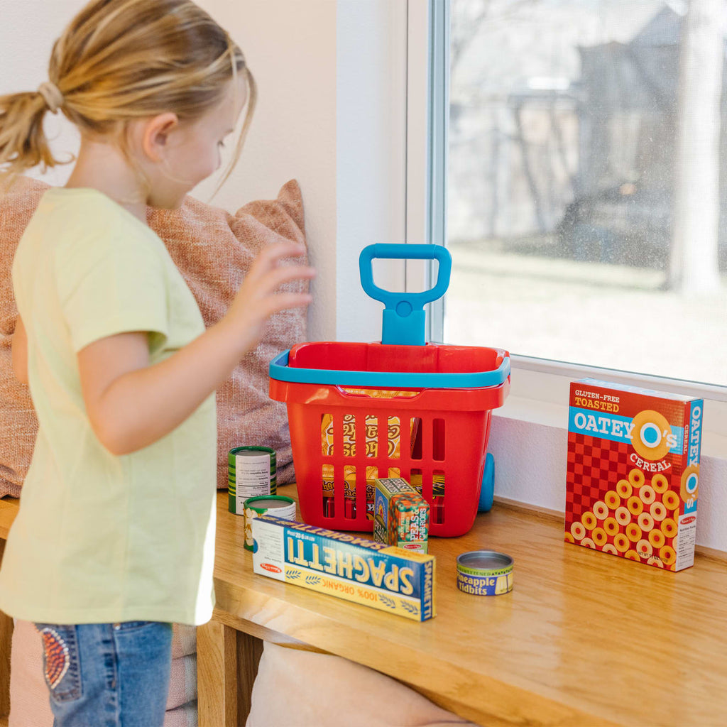 Educational Fill & Roll Grocery Basket Play Set