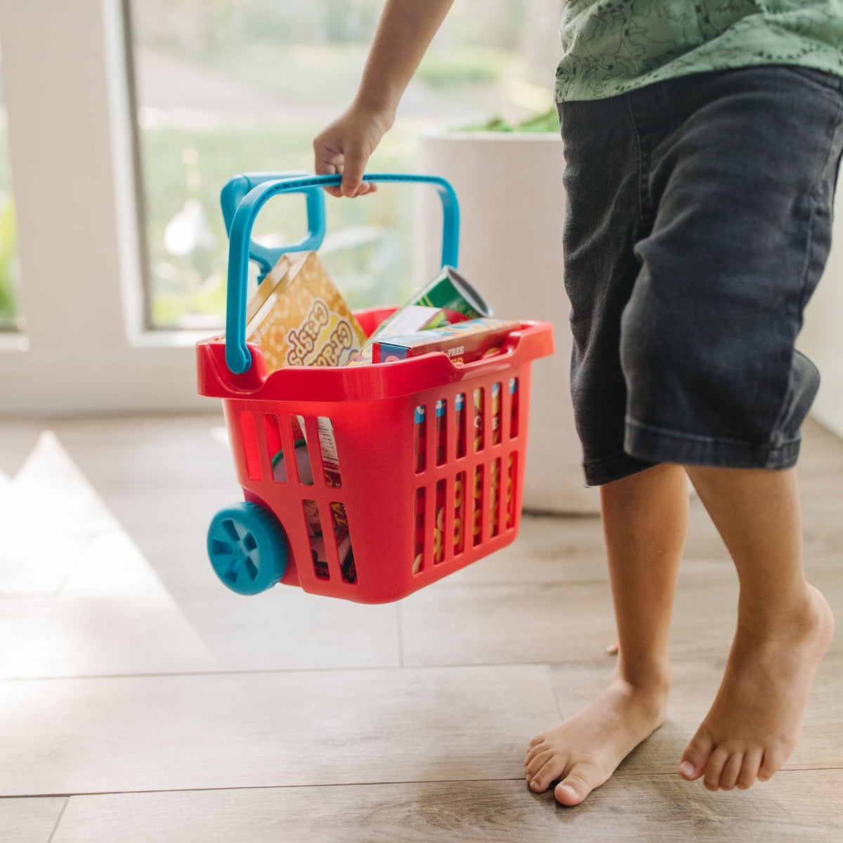 Educational Fill & Roll Grocery Basket Play Set
