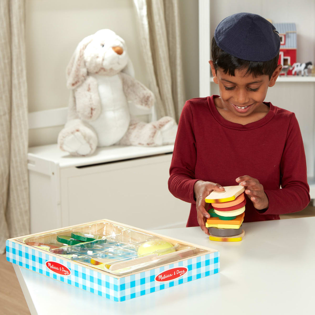 Educational Sandwich Making Set - Wooden Play Food
