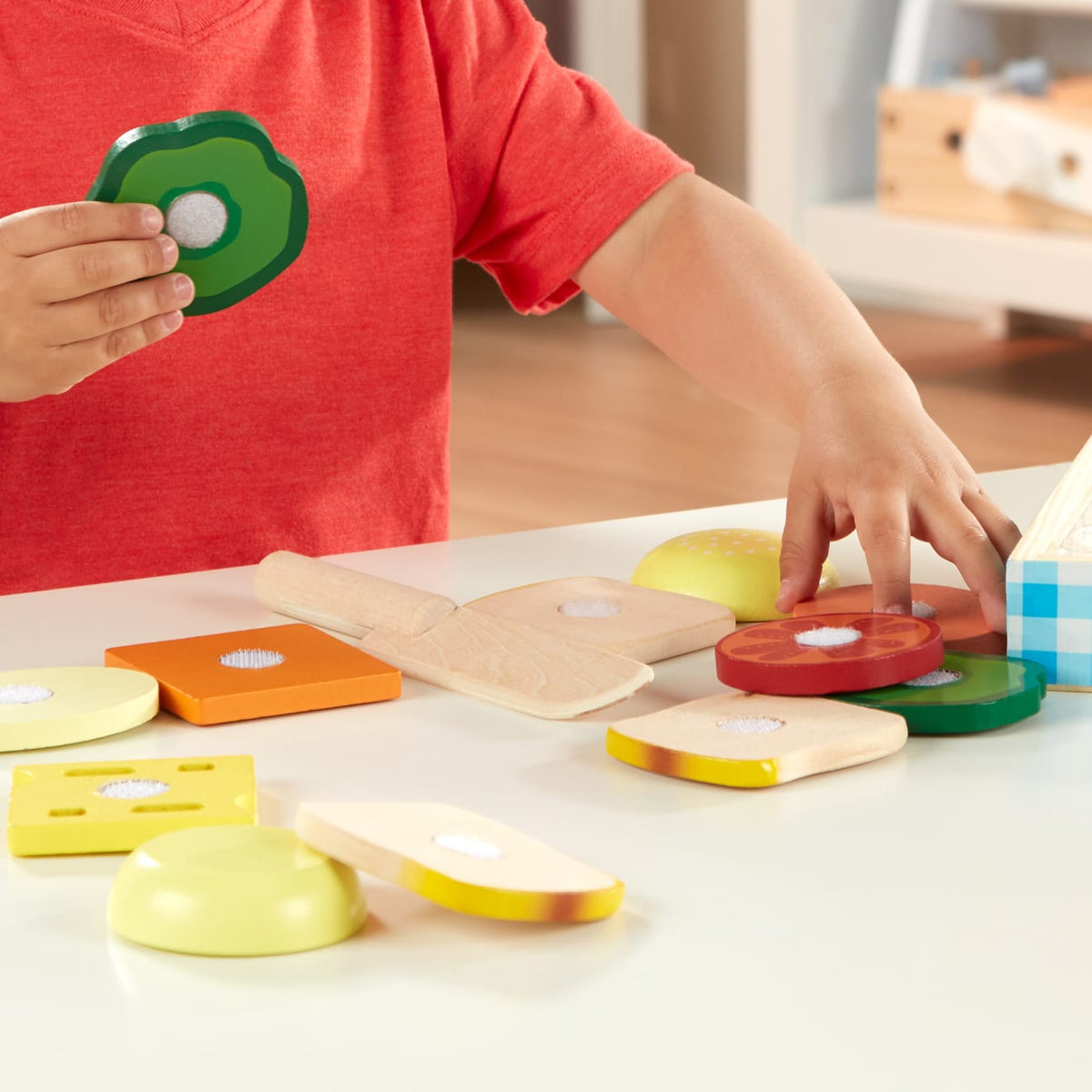 Educational Sandwich Making Set - Wooden Play Food