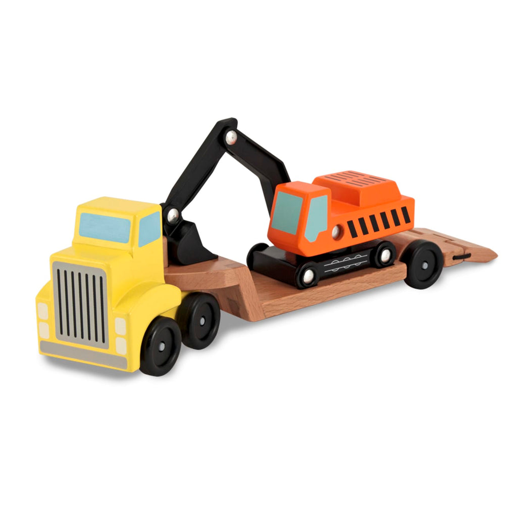Educational Trailer & Excavator Wooden Vehicles Play Set