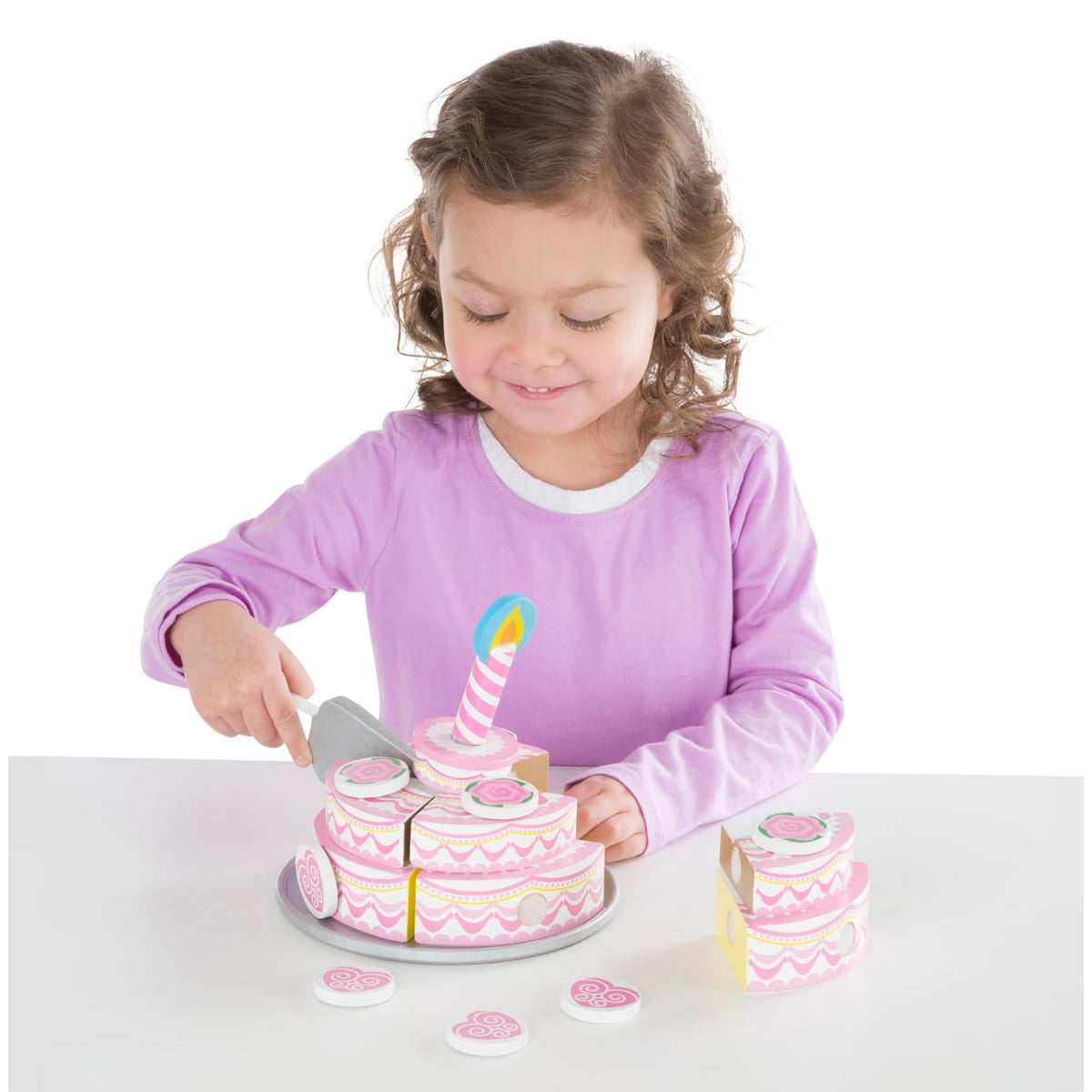 Educational Triple-Layer Party Cake - Wooden Play Food