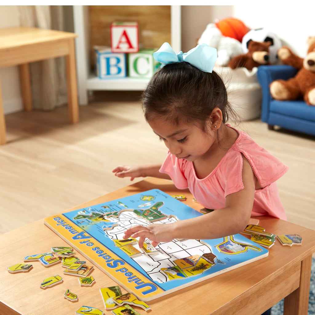 Educational U.S.A. Map Wooden Puzzle