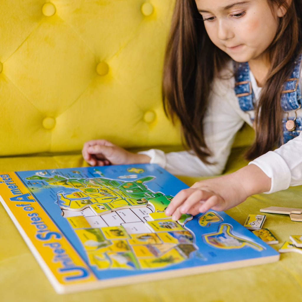 Educational U.S.A. Map Wooden Puzzle