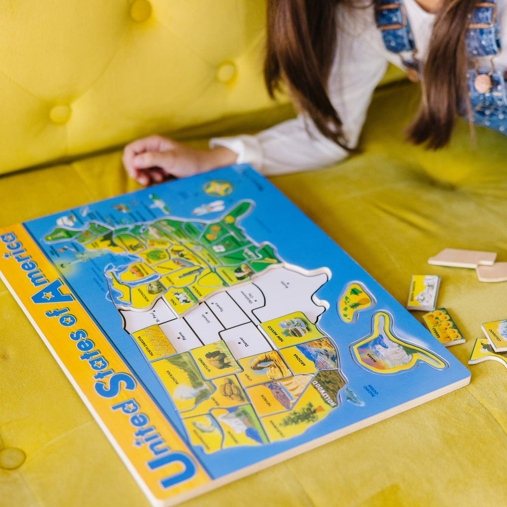Educational U.S.A. Map Wooden Puzzle