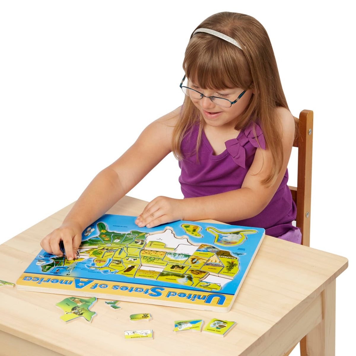 Educational U.S.A. Map Wooden Puzzle