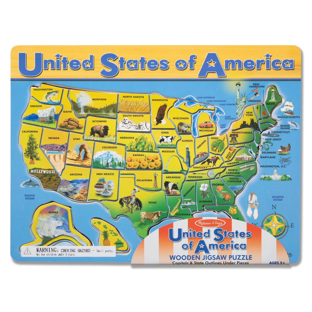 Educational U.S.A. Map Wooden Puzzle