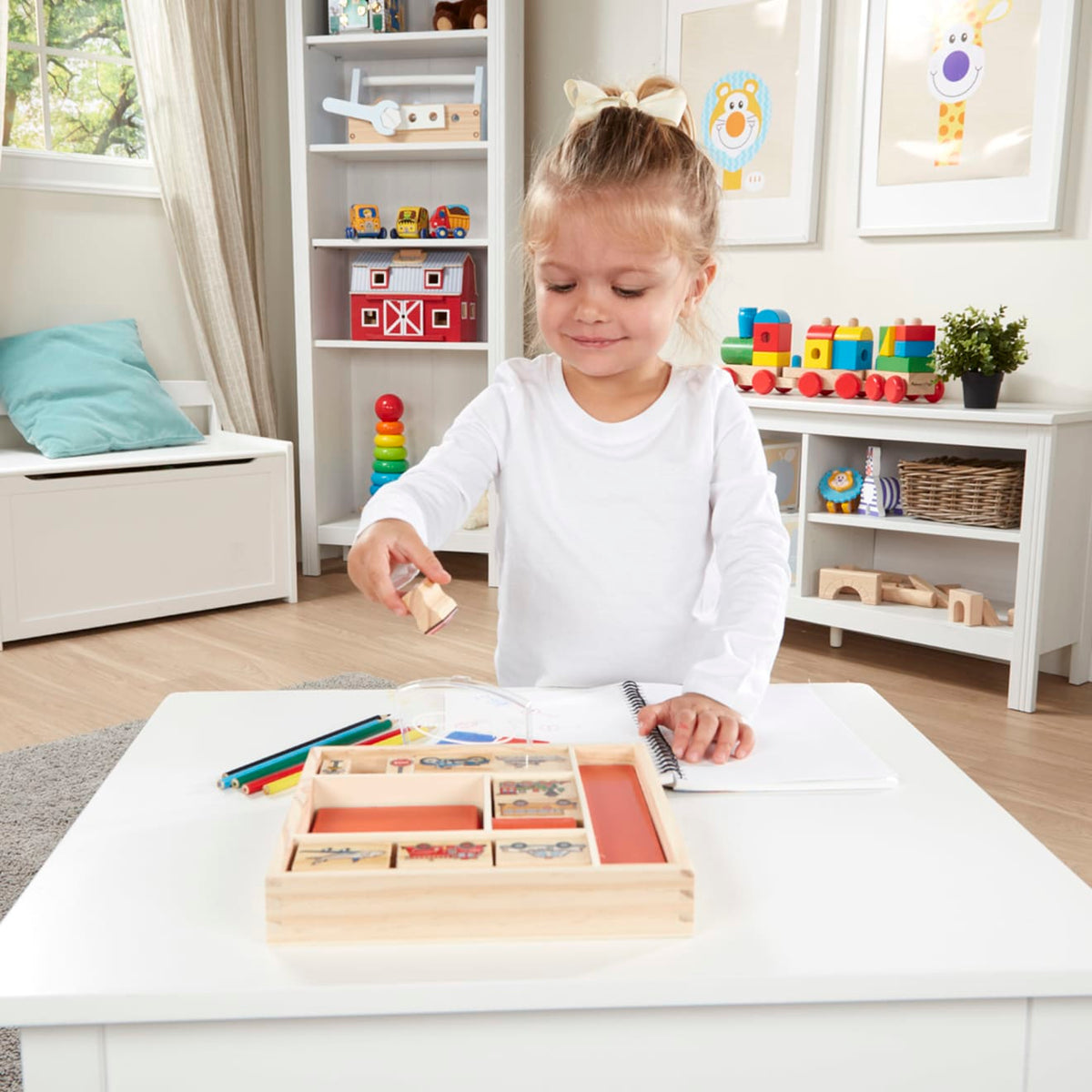 Educational Wooden Stamp Set - Vehicles
