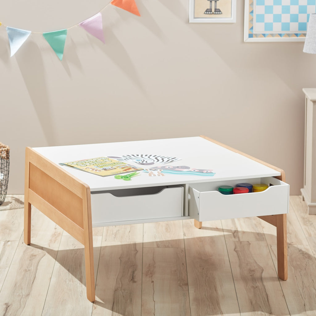 Educational Wooden Art & Activity Table with Bins