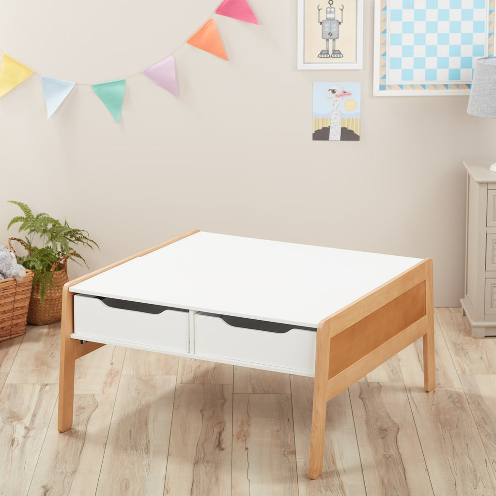 Educational Wooden Art & Activity Table with Bins