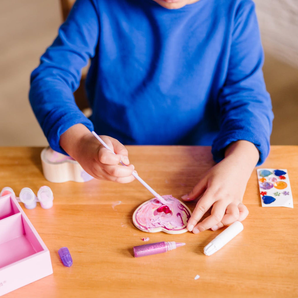 Educational Decorate-Your-Own Wooden Heart Box