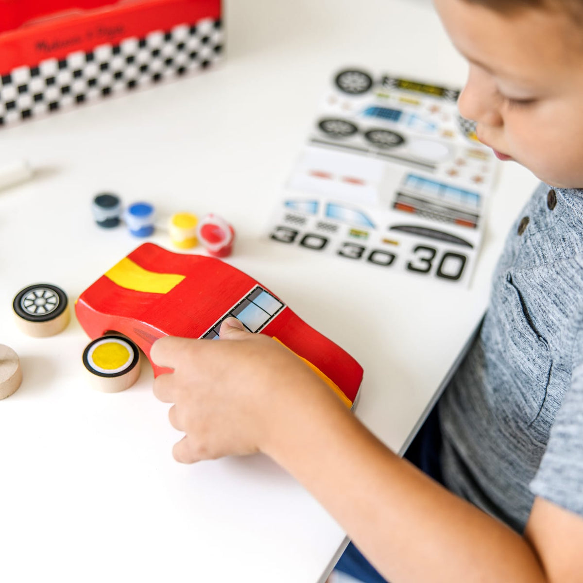 Educational Decorate-Your-Own Wooden Race Car