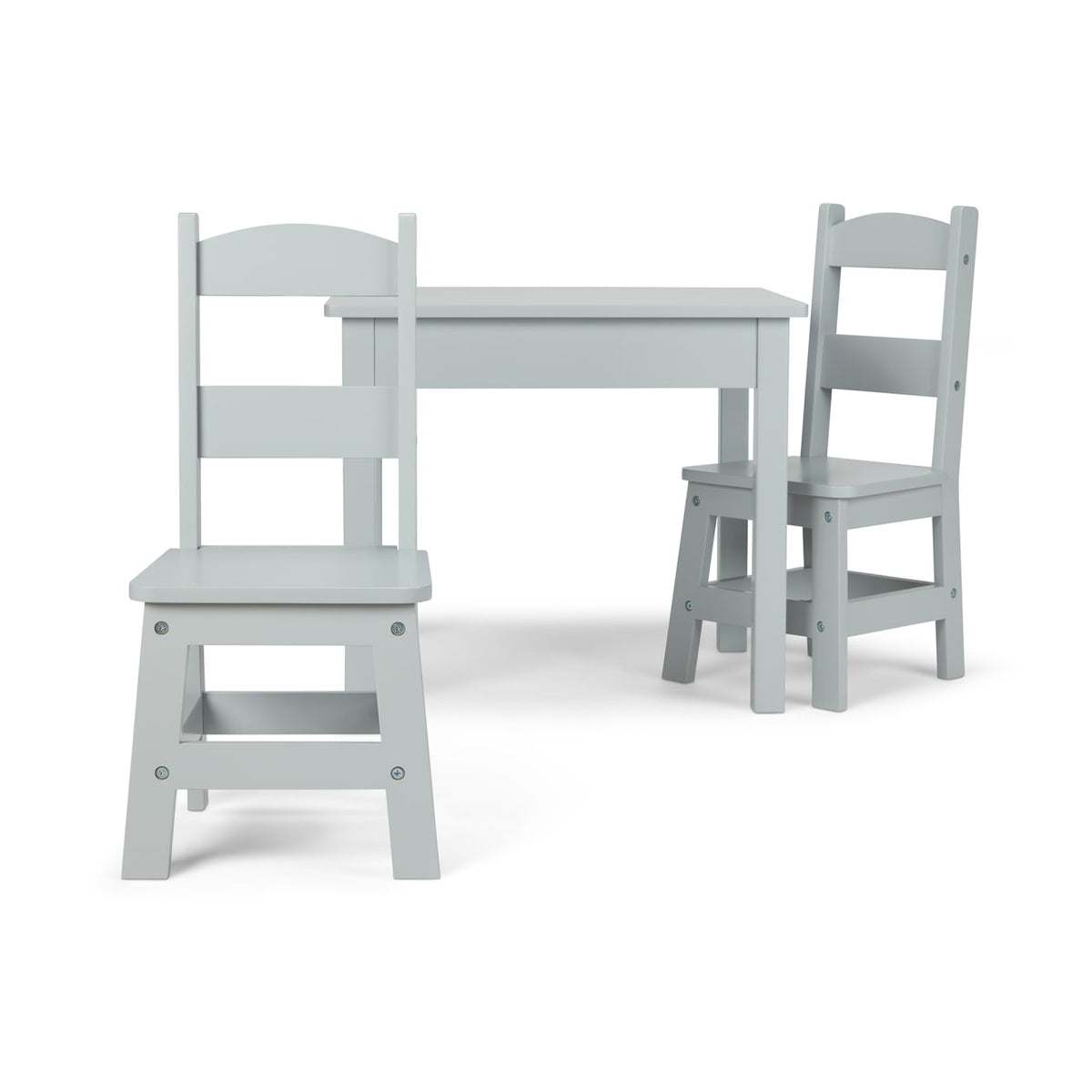 Educational Wooden Table & 2 Chairs - Gray