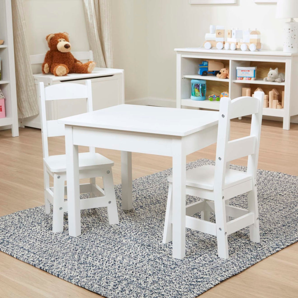 Educational Wooden Table & Chairs - White