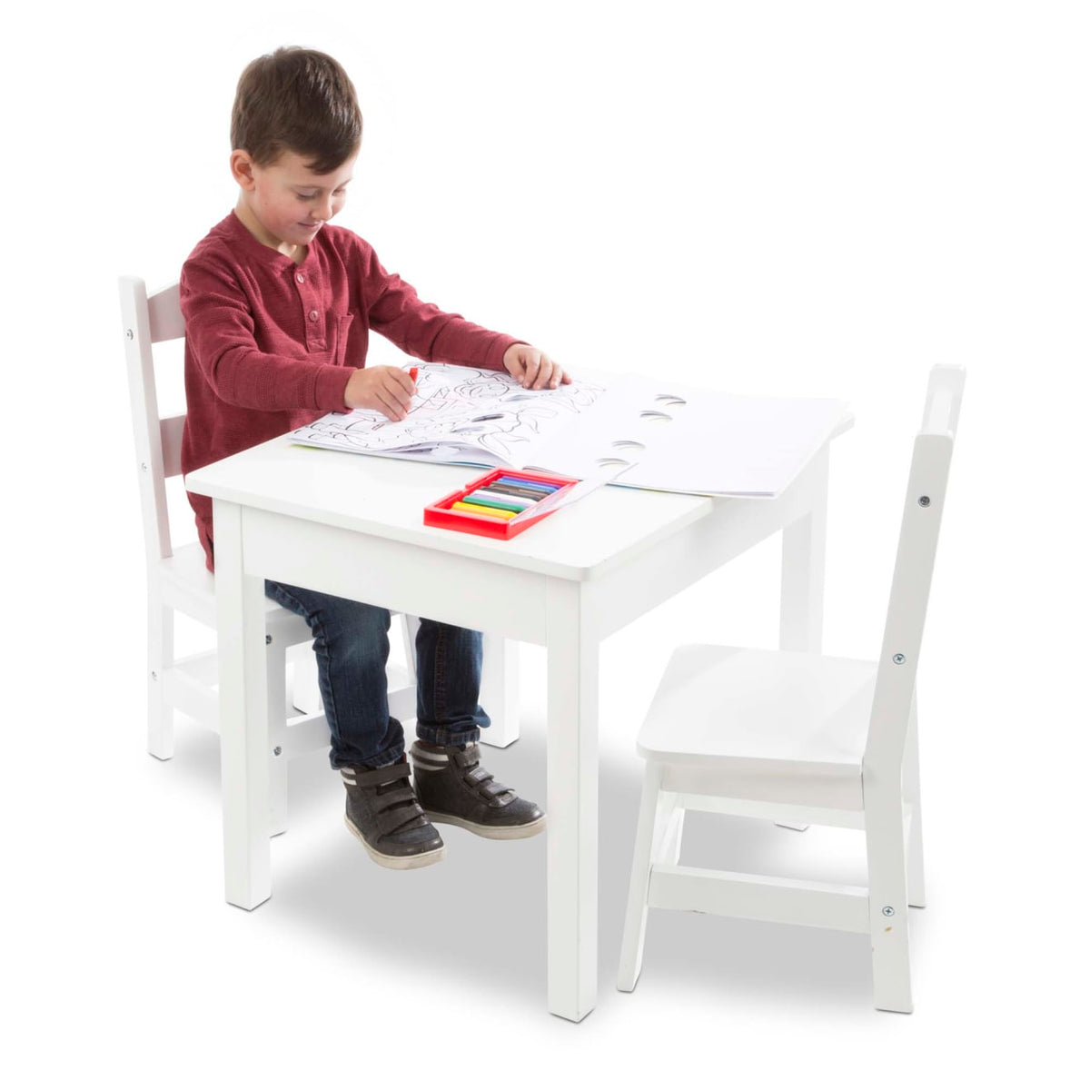 Educational Wooden Table & Chairs - White