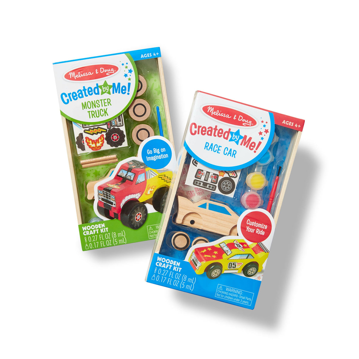 Educational Created By Me Vehicles Craft Kit 2-Pack Race Car & Monster Truck