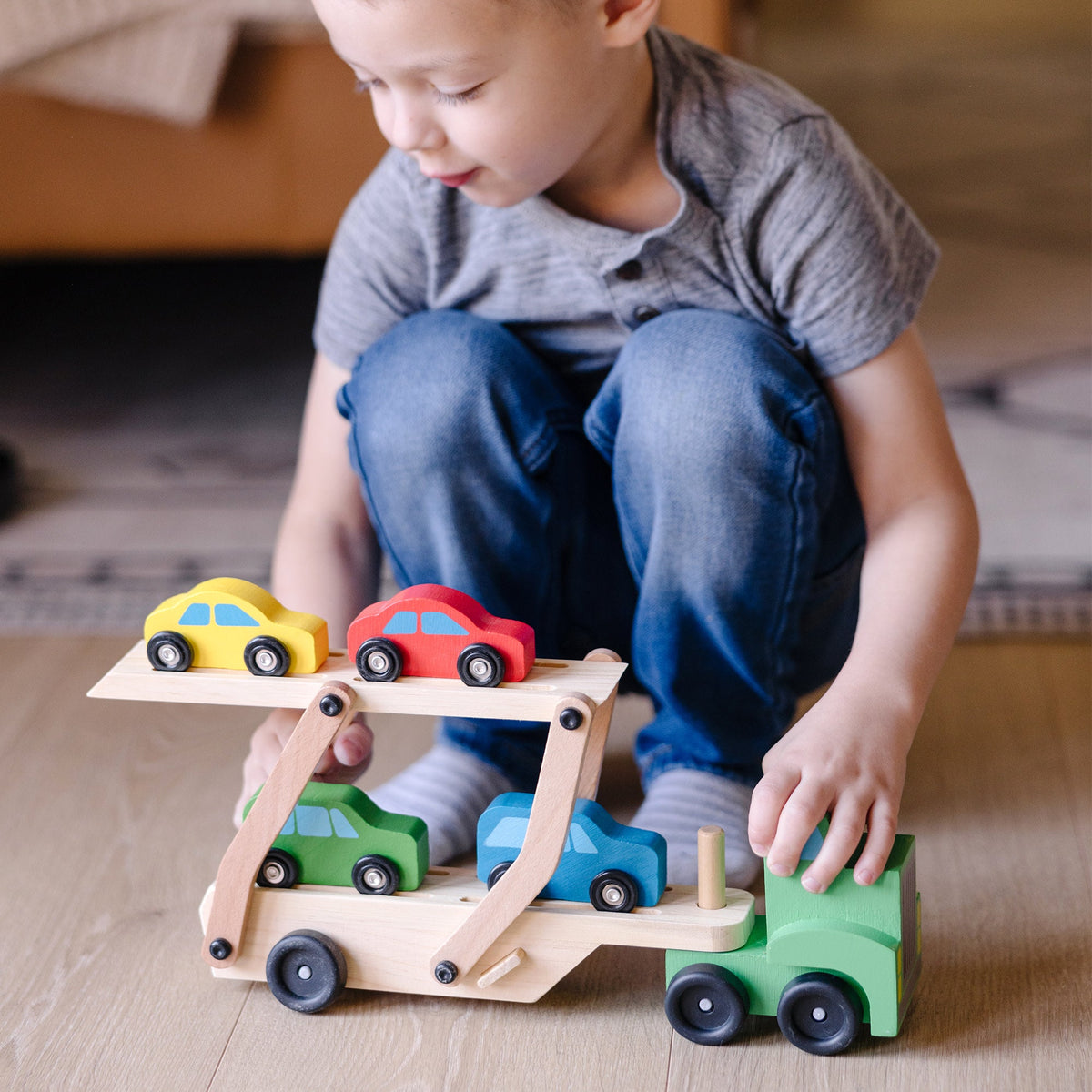 Educational Wooden Car Carrier