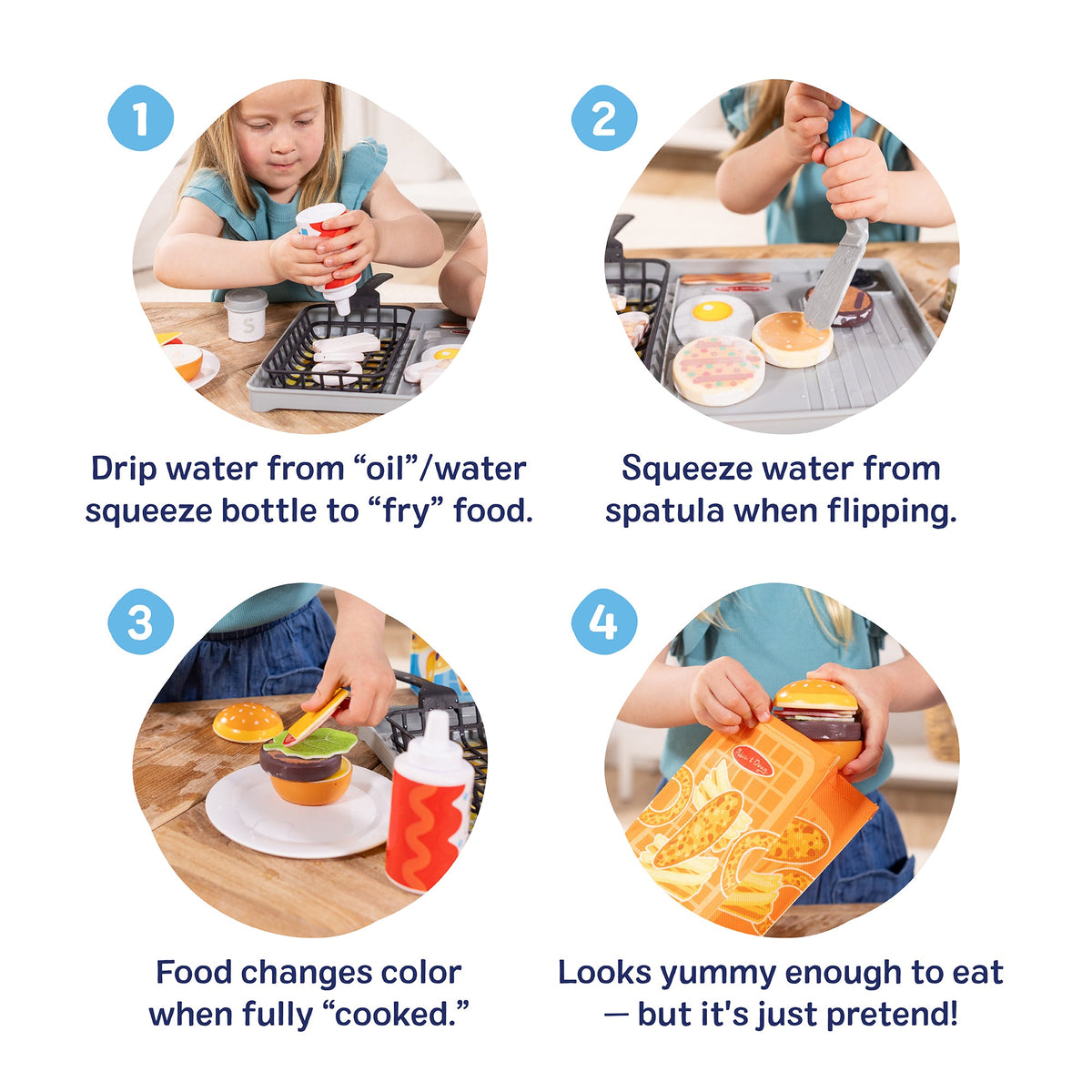 Educational Flip & Fry Grill Play Set with Color Changing Water WOW