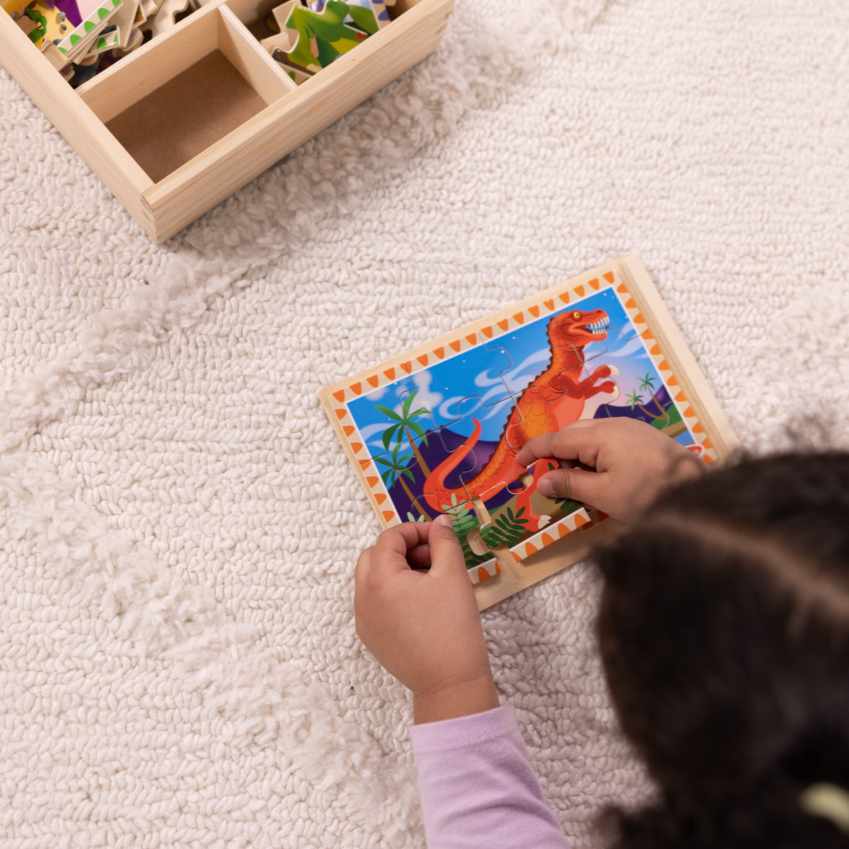 Educational Wooden Jigsaw Puzzles in a Box - Dinosaurs