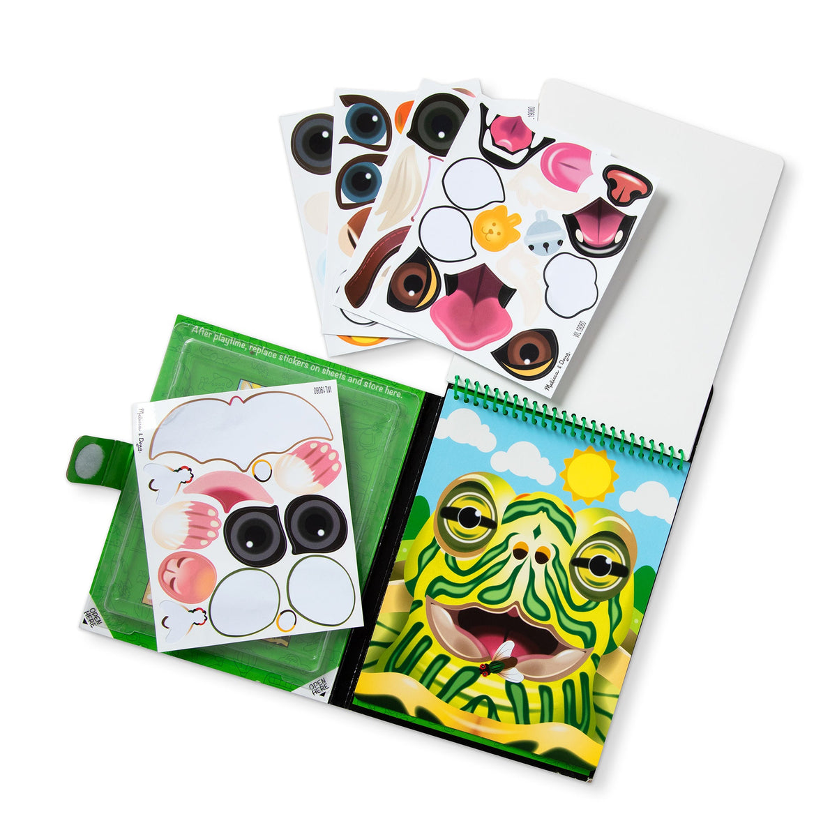 Educational Make-a-Face Pets Reusable Sticker Pad On the Go Travel Activity
