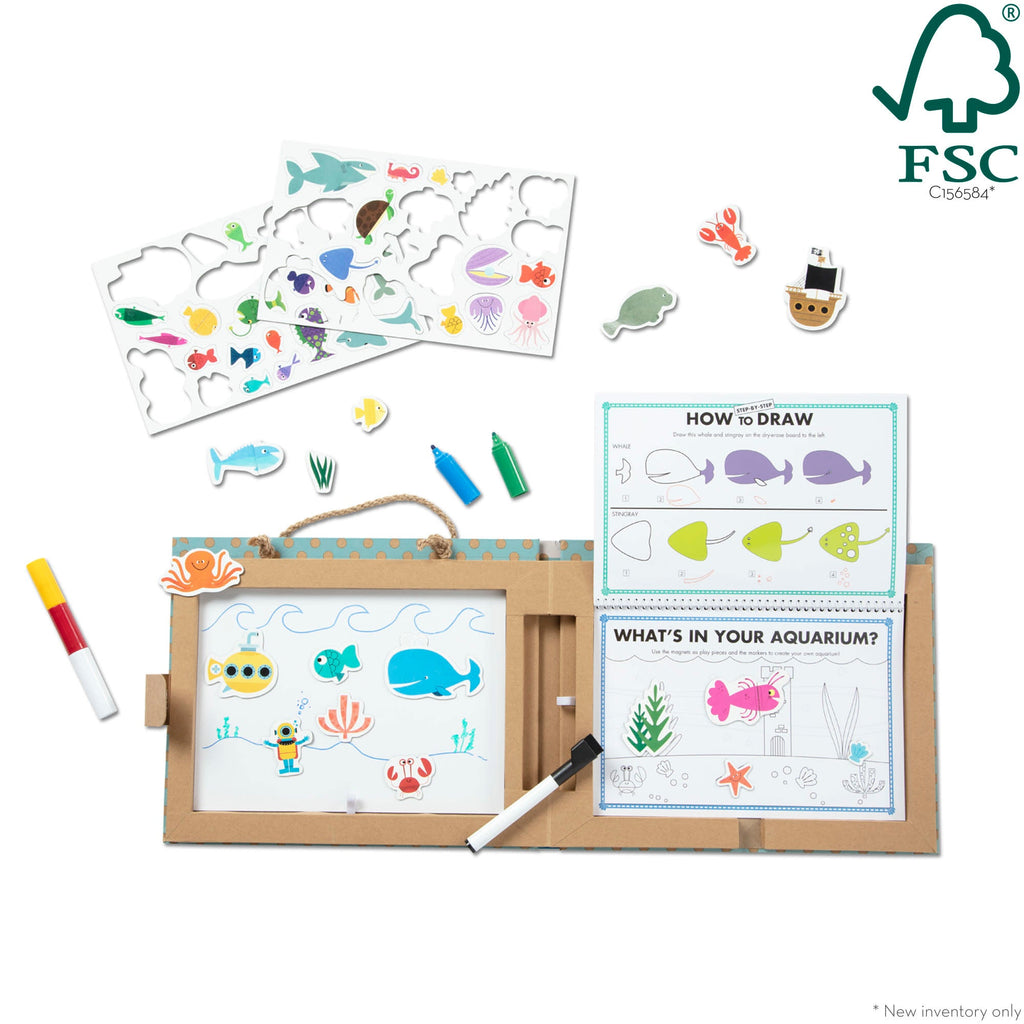 Educational Natural Play Play Draw Create Reusable Drawing & Magnet Kit Ocean