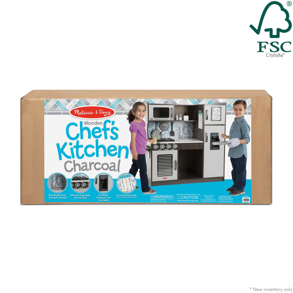 Educational Wooden Chefs Kitchen - Charcoal