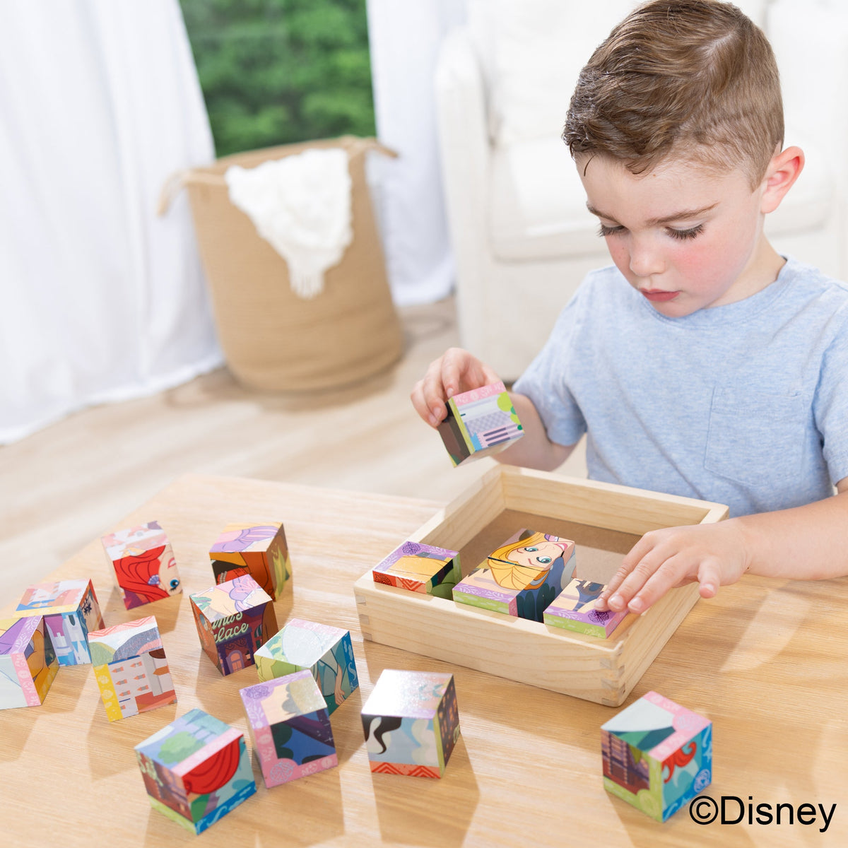Educational Disney Princess Wooden Cube Puzzle