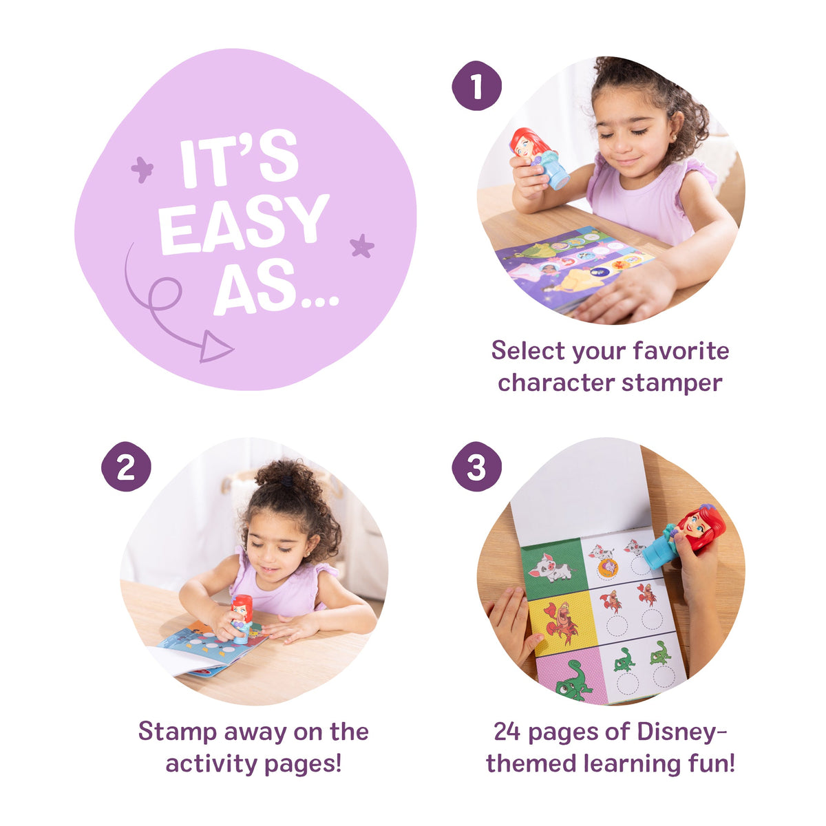 Educational Sticker WOW Disney Ariel Bundle Activity Pad & Sticker Stamper Mini Activity Pad and 200 Refill Stickers