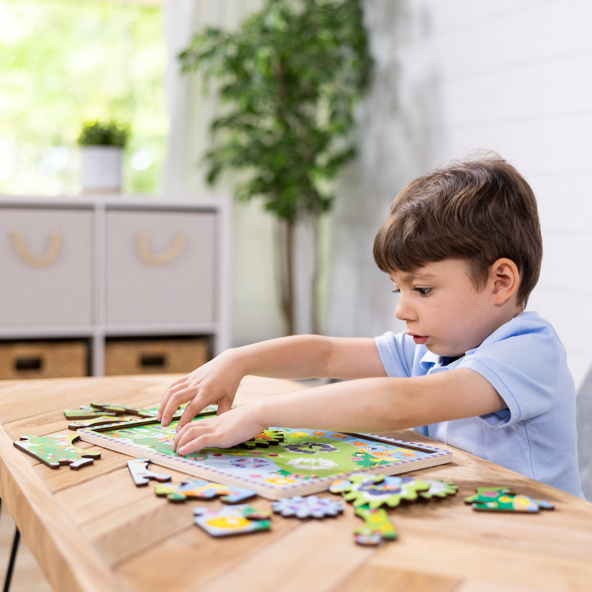 Educational Animal Chase I-Spy Wooden Gear Puzzle