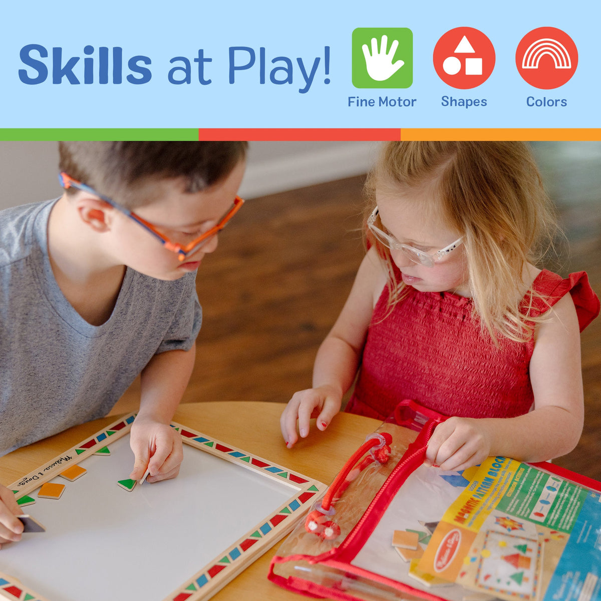 Educational Wooden Magnetic Pattern Block Kit