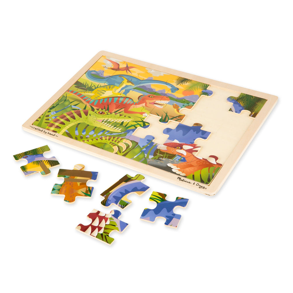 Educational Dinosaur Wooden Jigsaw Puzzle - 24 Pieces
