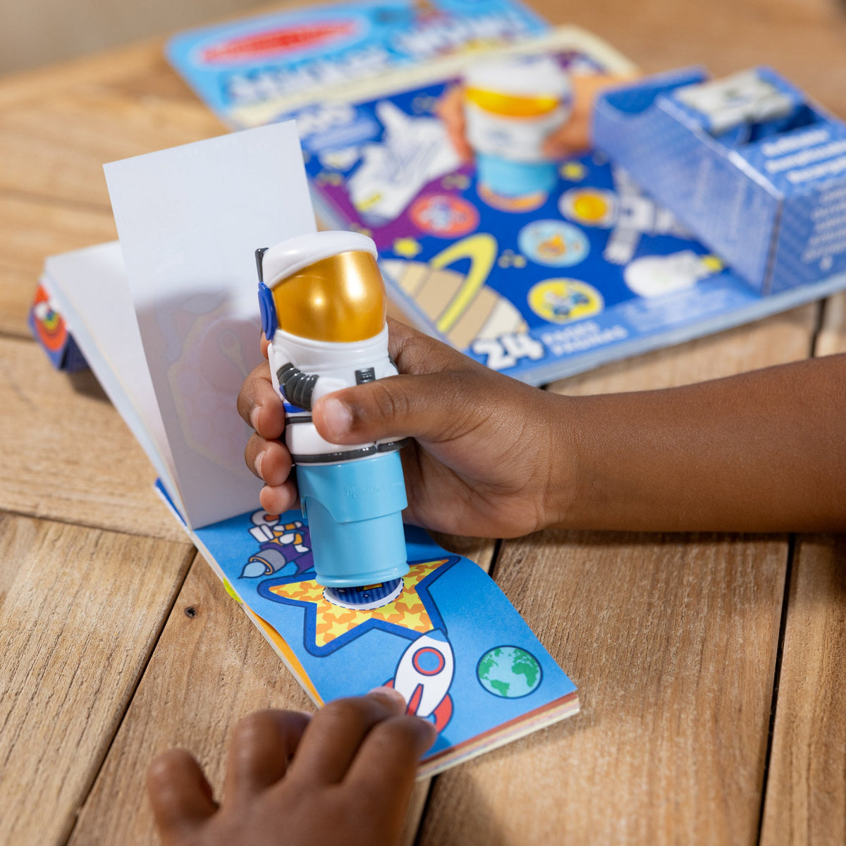 Educational Sticker WOW Astronaut Bundle Activity Pad & Sticker Stamper Mini Activity Pad and 200 Refill Stickers