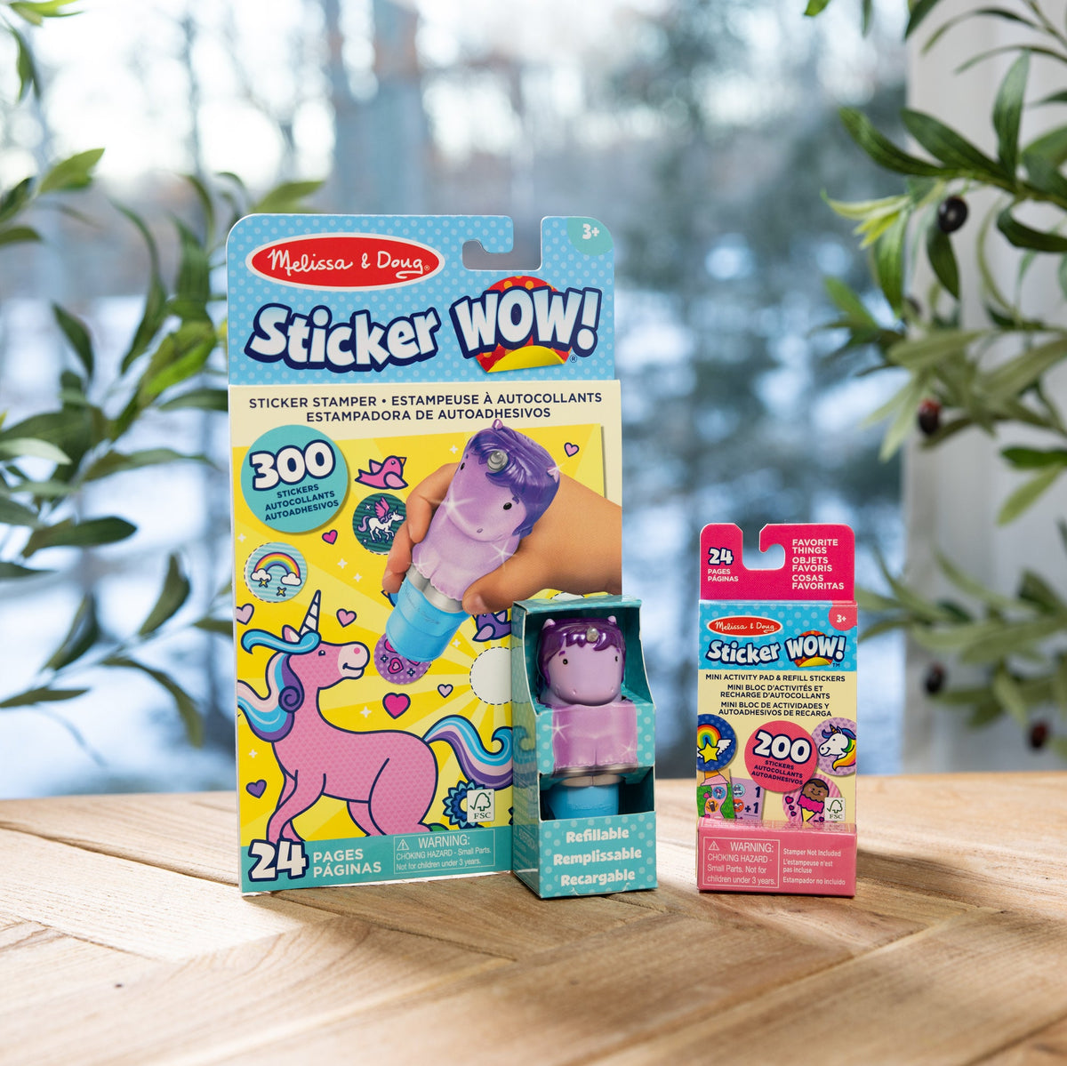 Educational Sticker WOW Purple Unicorn Bundle Activity Pad & Sticker Stamper Mini Activity Pad and 200 Refill Stickers