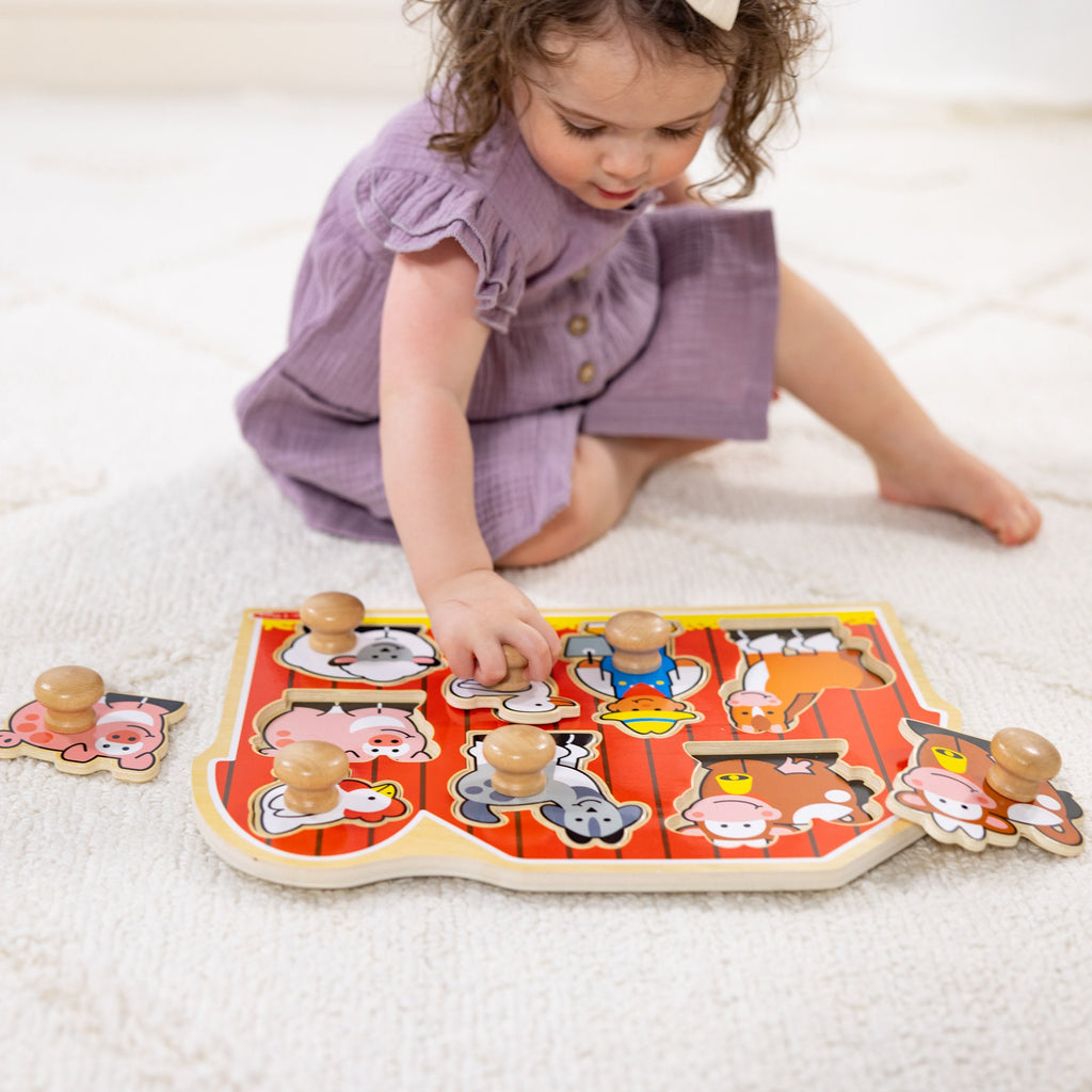 Educational Farm Friends Jumbo Peg Puzzle - 8 Pieces