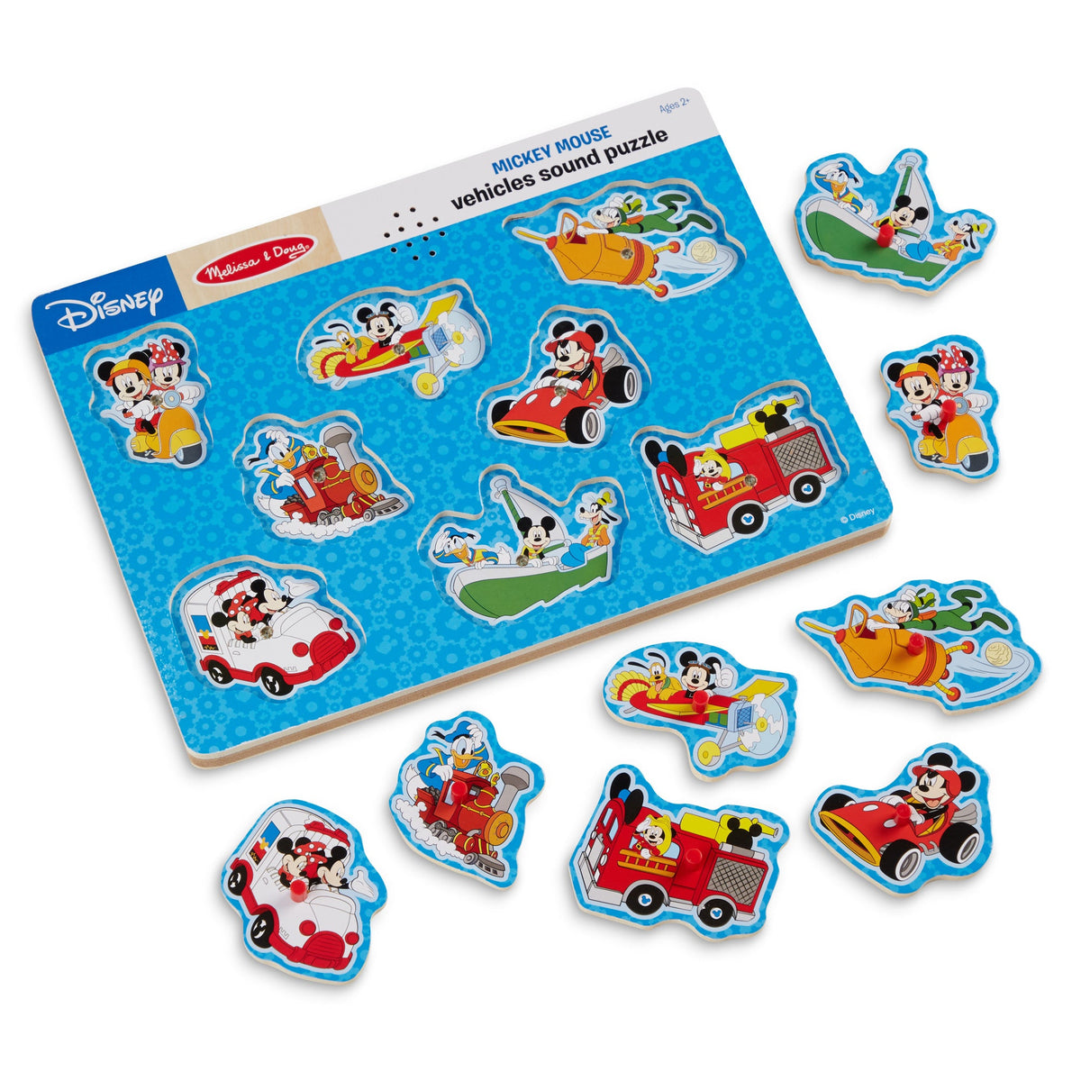 Educational Disney Mickey Mouse & Friends Vehicles Sound Puzzle - 8 Pieces