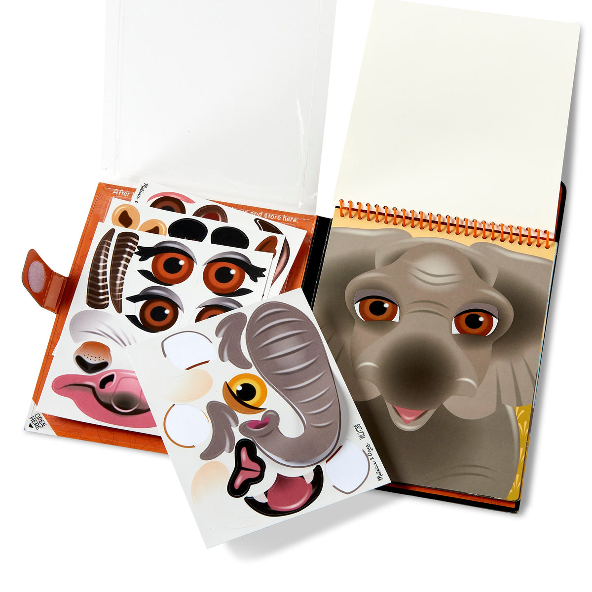 Educational Make-a-Face Safari Reusable Sticker Pad On the Go Travel Activity