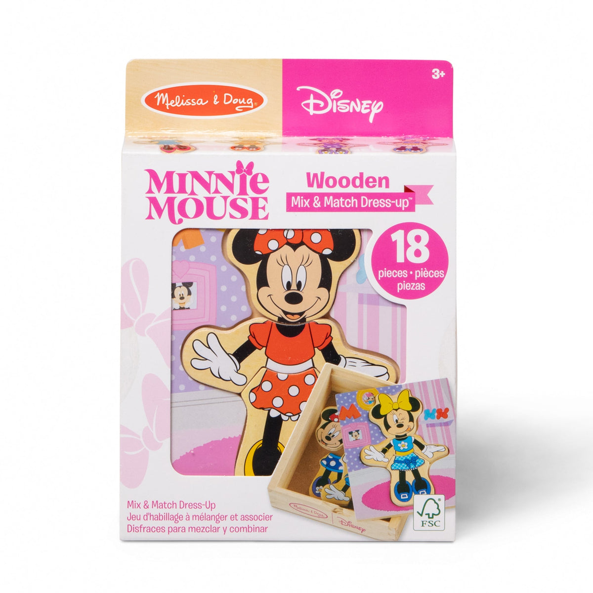 Educational Disney Minnie Mouse Wooden Mix & Match Dress-Up Puzzle