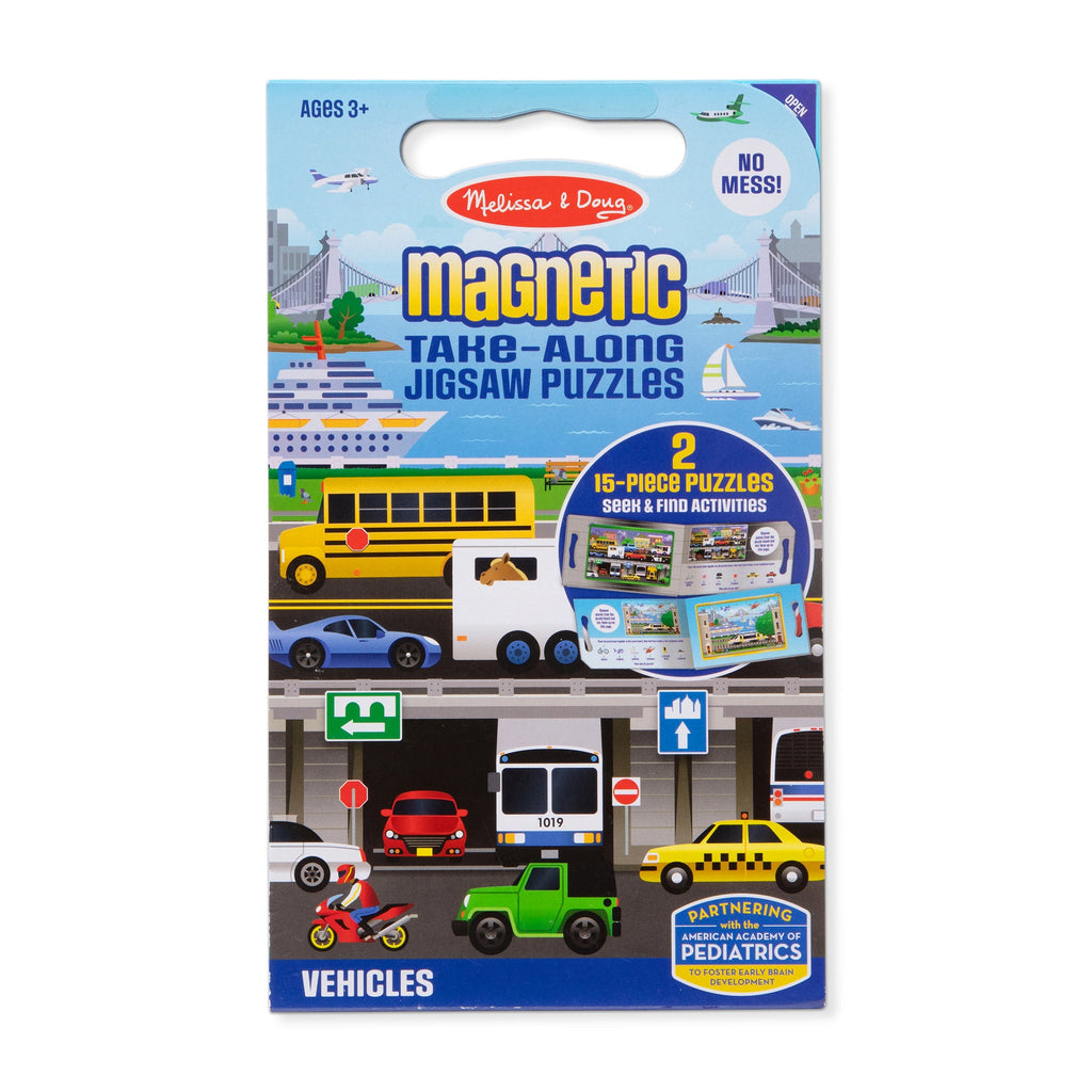 Educational Take-Along Magnetic Jigsaw Puzzles Vehicles