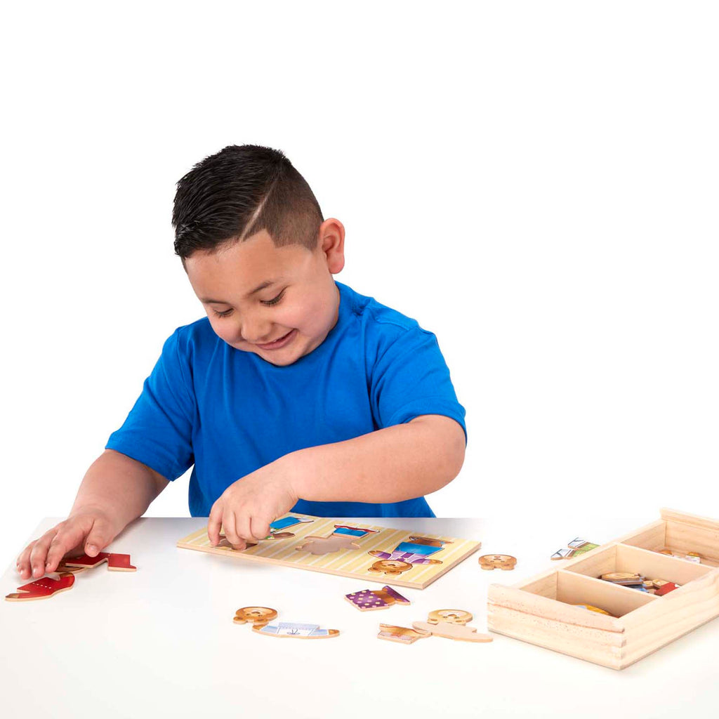 Educational Bear Family Dress-Up Puzzle - 45 Pieces
