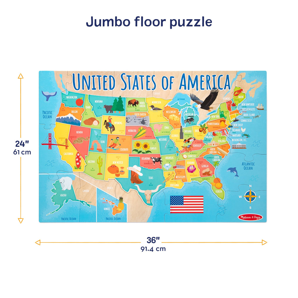 Educational Map Floor Puzzle - 51 Pieces