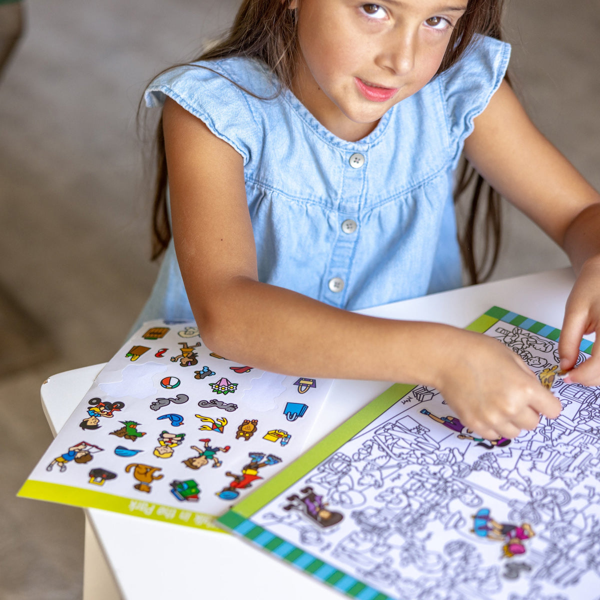 Educational Seek & Find Sticker Pad Around Town