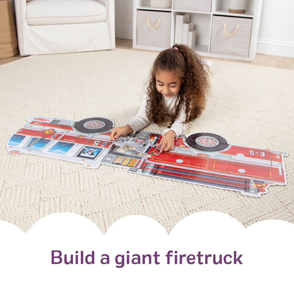 Educational Giant Fire Truck Floor Puzzle - 24 Pieces