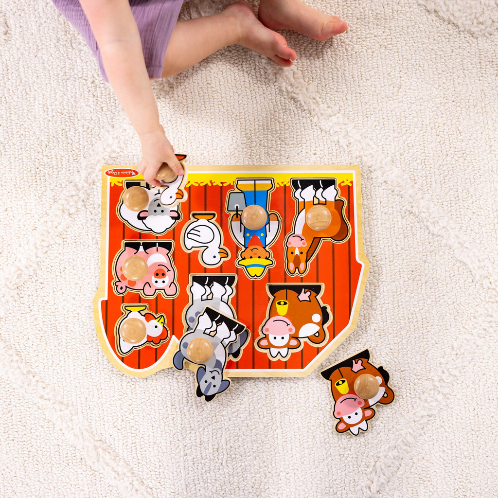 Educational Farm Friends Jumbo Peg Puzzle - 8 Pieces