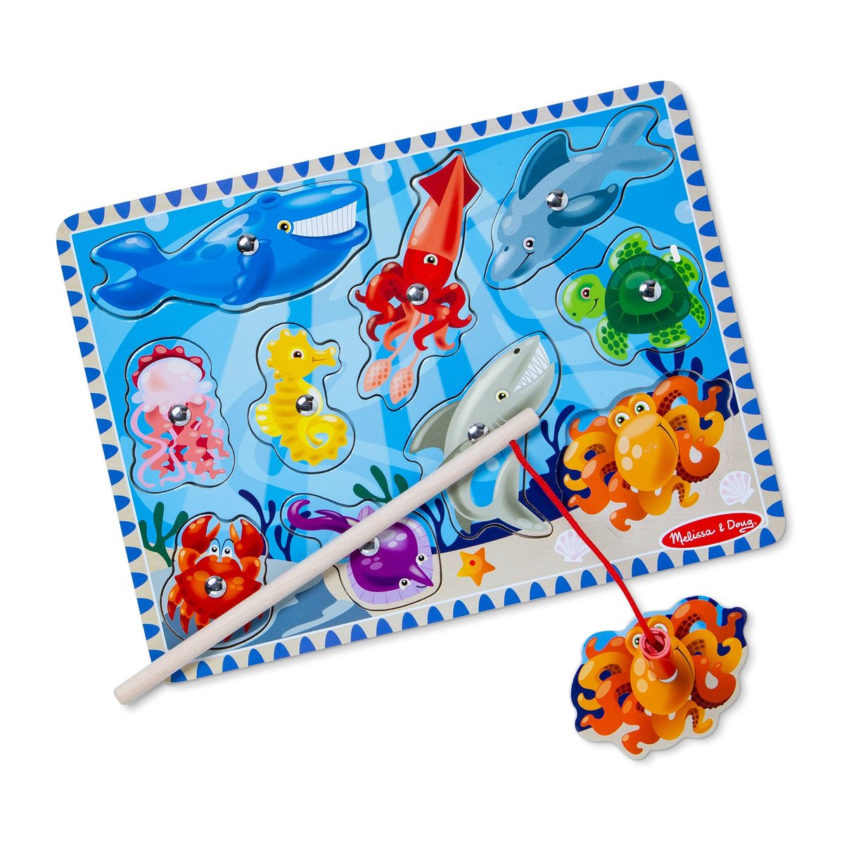 Educational Fishing Magnetic Puzzle Game - 10 Pieces