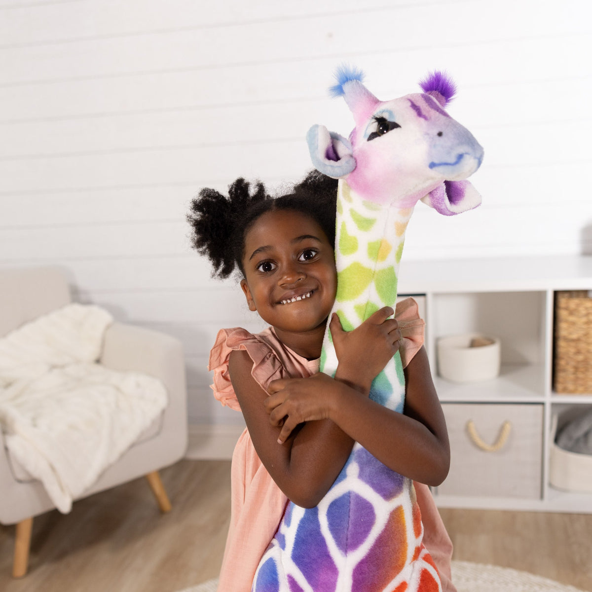 Educational Rainbow Giraffe Lifelike Plush