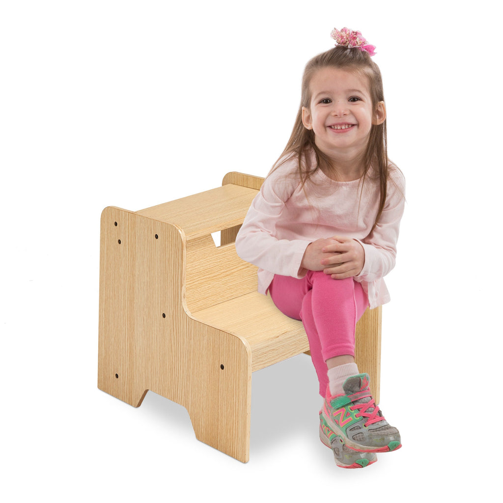 Educational Wooden Step Stool - Natural
